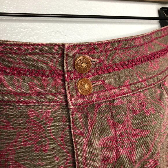 Free People Pink Gray Cotton Shorts Side Tie Shorty Shorts Low Rise 2 - Picture 4 of 7